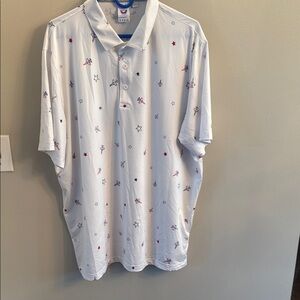 Puma White and Red Polo Shirt with Fighter Jets